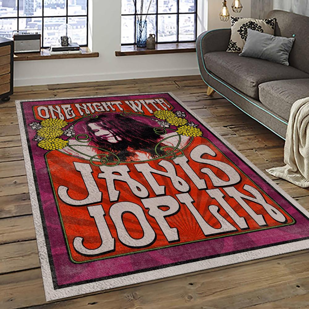 Singer Janis Joplin Music Carpet Rectangle Area Rug For Living Room Bedroom Decor JJ27