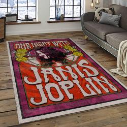Singer Janis Joplin Music Carpet Rectangle Area Rug For Living Room Bedroom Decor JJ27