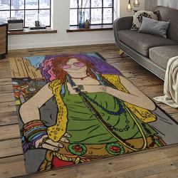 Singer Janis Joplin Music Carpet Rectangle Area Rug For Living Room Bedroom Decor JJ33