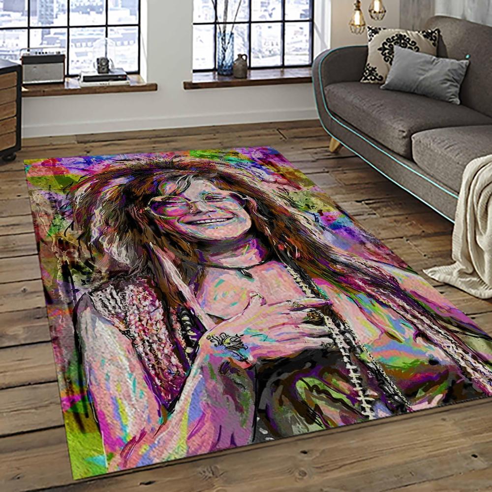 Singer Janis Joplin Music Carpet Rectangle Area Rug For Living Room Bedroom Decor JJ43
