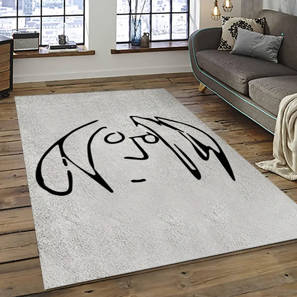 Singer John Lennon Music Carpet Rectangle Area Rug For Living Room Bedroom Decor JL08