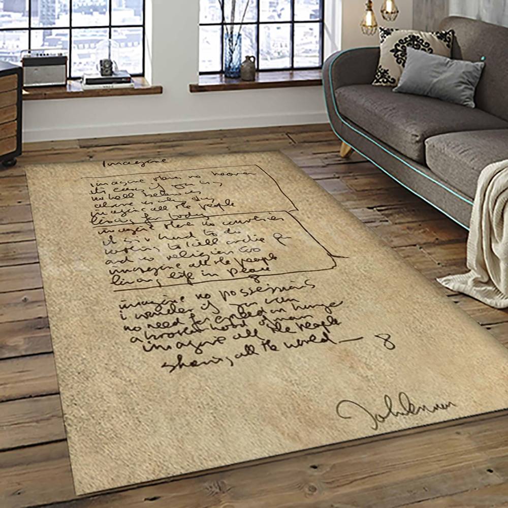 Singer John Lennon Music Carpet Rectangle Area Rug For Living Room Bedroom Decor JL10