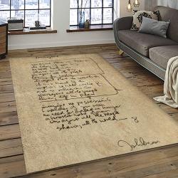 Singer John Lennon Music Carpet Rectangle Area Rug For Living Room Bedroom Decor JL10