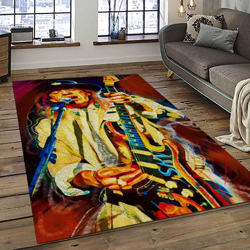 Singer Stevie Ray Vaughan Music Carpet Rectangle Area Rug For Living Room Bedroom Decor SRV06