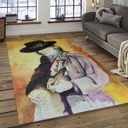 Singer Stevie Ray Vaughan Music Carpet Rectangle Area Rug For Living Room Bedroom Decor SRV09