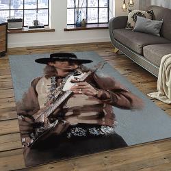 Singer Stevie Ray Vaughan Music Carpet Rectangle Area Rug For Living Room Bedroom Decor SRV11