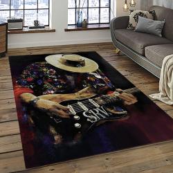 Singer Stevie Ray Vaughan Music Carpet Rectangle Area Rug For Living Room Bedroom Decor SRV13