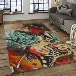 Singer Stevie Ray Vaughan Music Carpet Rectangle Area Rug For Living Room Bedroom Decor SRV18