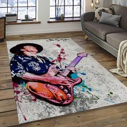Singer Stevie Ray Vaughan Music Carpet Rectangle Area Rug For Living Room Bedroom Decor SRV19