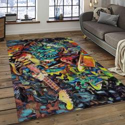 Singer Stevie Ray Vaughan Music Carpet Rectangle Area Rug For Living Room Bedroom Decor SRV21