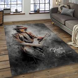 Singer Stevie Ray Vaughan Music Carpet Rectangle Area Rug For Living Room Bedroom Decor SRV22