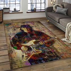 Singer Stevie Ray Vaughan Music Carpet Rectangle Area Rug For Living Room Bedroom Decor SRV24