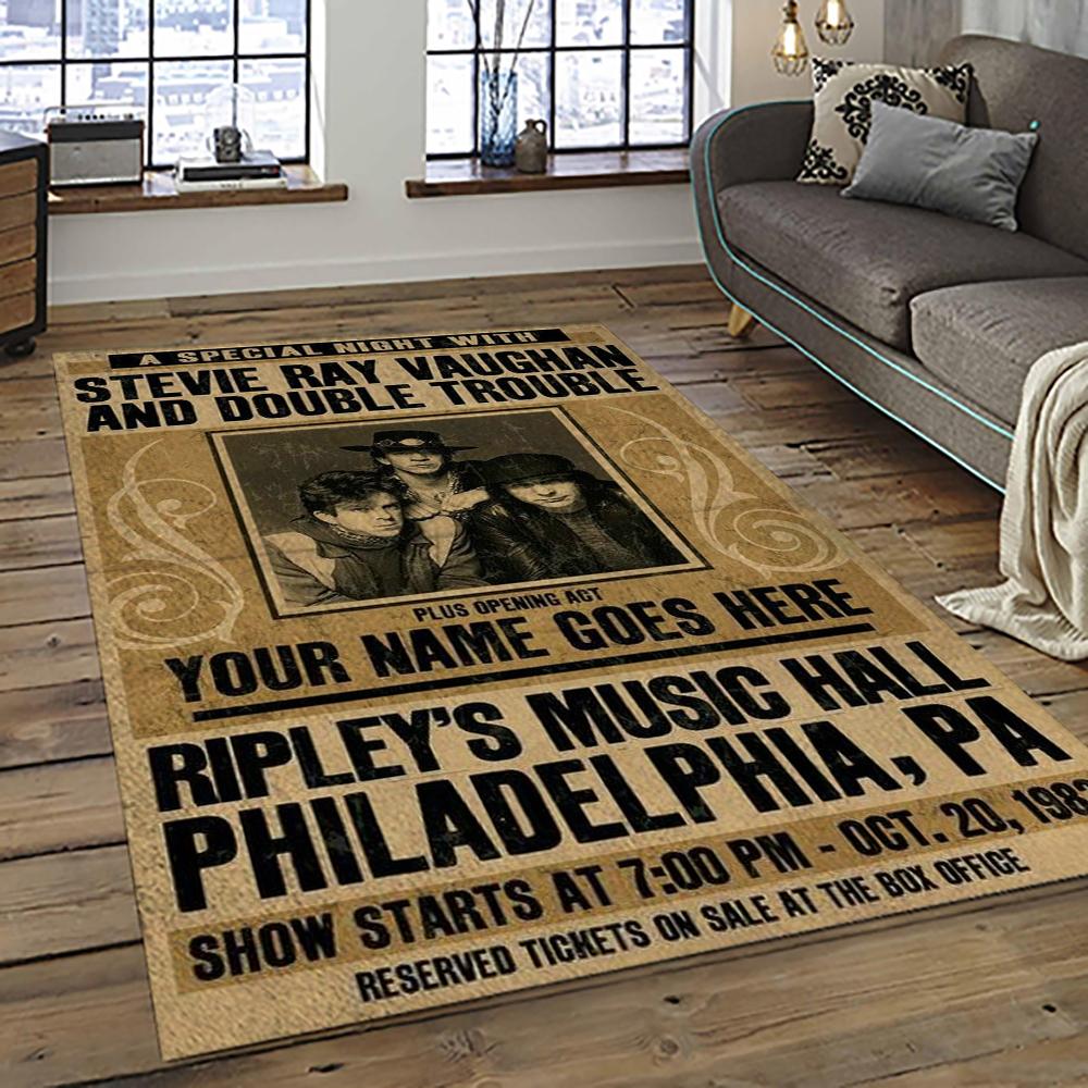 Singer Stevie Ray Vaughan Music Carpet Rectangle Area Rug For Living Room Bedroom Decor SRV32