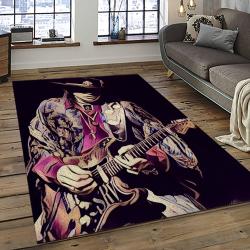 Singer Stevie Ray Vaughan Music Carpet Rectangle Area Rug For Living Room Bedroom Decor SRV37