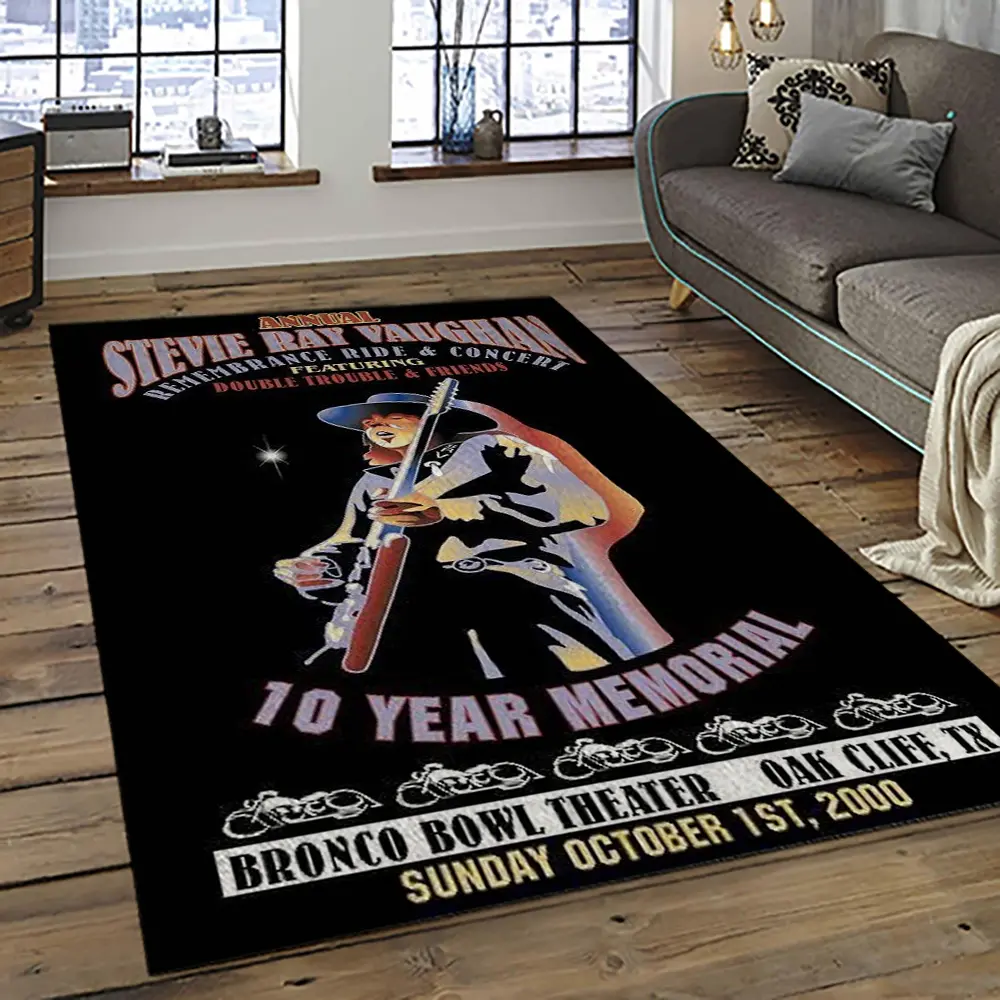 Singer Stevie Ray Vaughan Music Carpet Rectangle Area Rug For Living Room Bedroom Decor SRV40