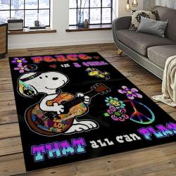 Snoopy Cartoon Movie Carpet Rectangle Area Rug For Living Room Bedroom Decor SNP123
