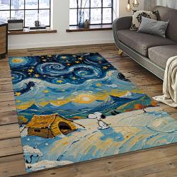 Snoopy Cartoon Movie Carpet Rectangle Area Rug For Living Room Bedroom Decor SNP2
