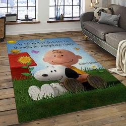 Snoopy Cartoon Movie Carpet Rectangle Area Rug For Living Room Bedroom Decor SNP24