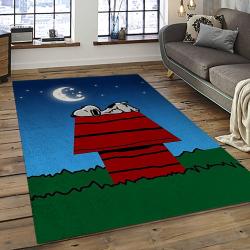 Snoopy Cartoon Movie Carpet Rectangle Area Rug For Living Room Bedroom Decor SNP35