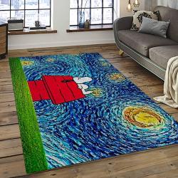 Snoopy Cartoon Movie Carpet Rectangle Area Rug For Living Room Bedroom Decor SNP4
