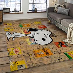 Snoopy Cartoon Movie Carpet Rectangle Area Rug For Living Room Bedroom Decor SNP49