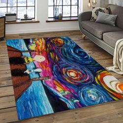 Snoopy Cartoon Movie Carpet Rectangle Area Rug For Living Room Bedroom Decor SNP5