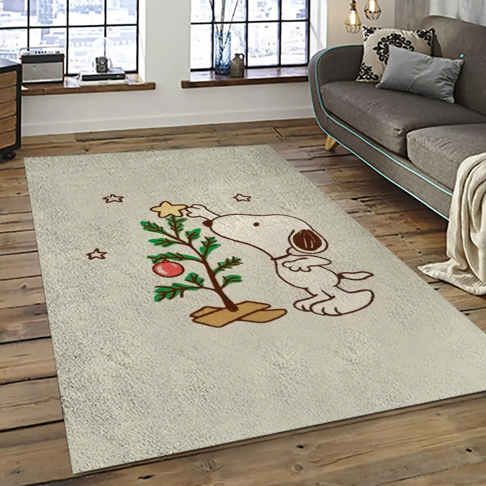 Snoopy Cartoon Movie Carpet Rectangle Area Rug For Living Room Bedroom Decor SNP51