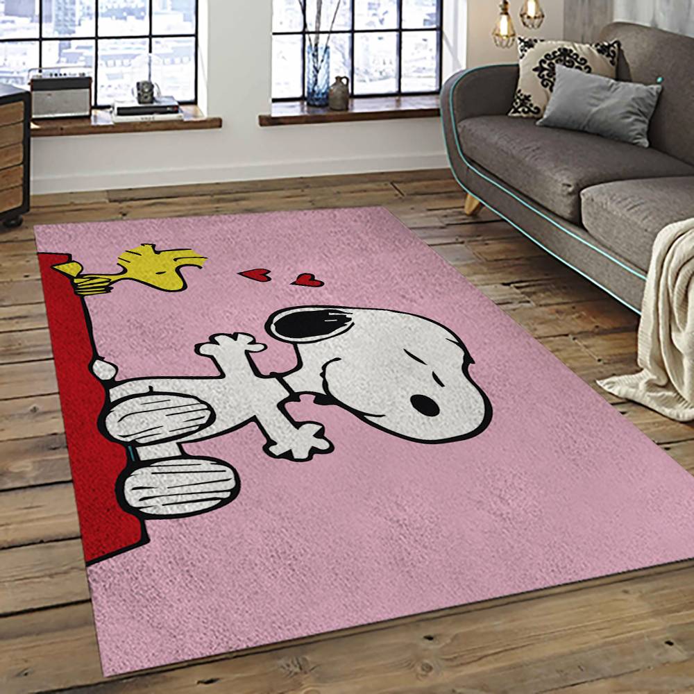 Snoopy Cartoon Movie Carpet Rectangle Area Rug For Living Room Bedroom Decor SNP54