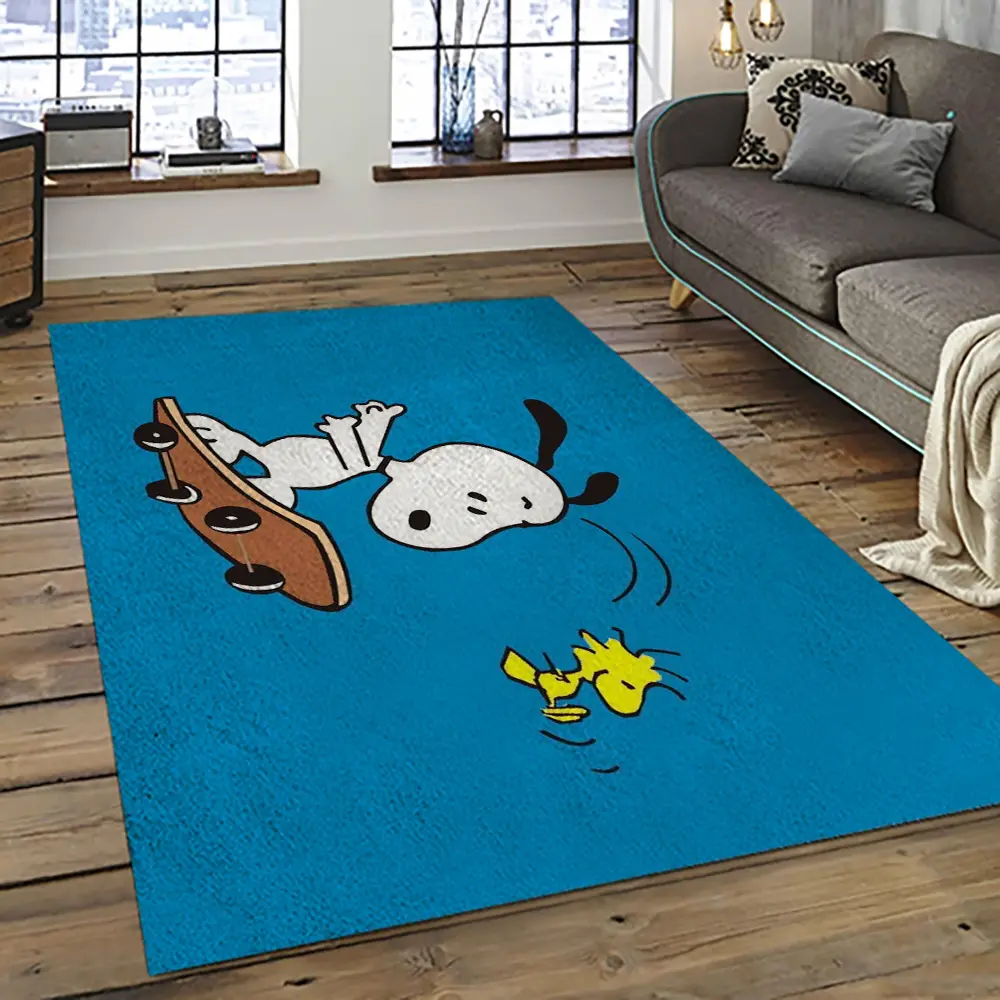 Snoopy Cartoon Movie Carpet Rectangle Area Rug For Living Room Bedroom Decor SNP56