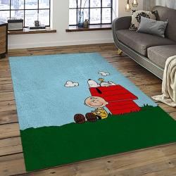Snoopy Cartoon Movie Carpet Rectangle Area Rug For Living Room Bedroom Decor SNP66