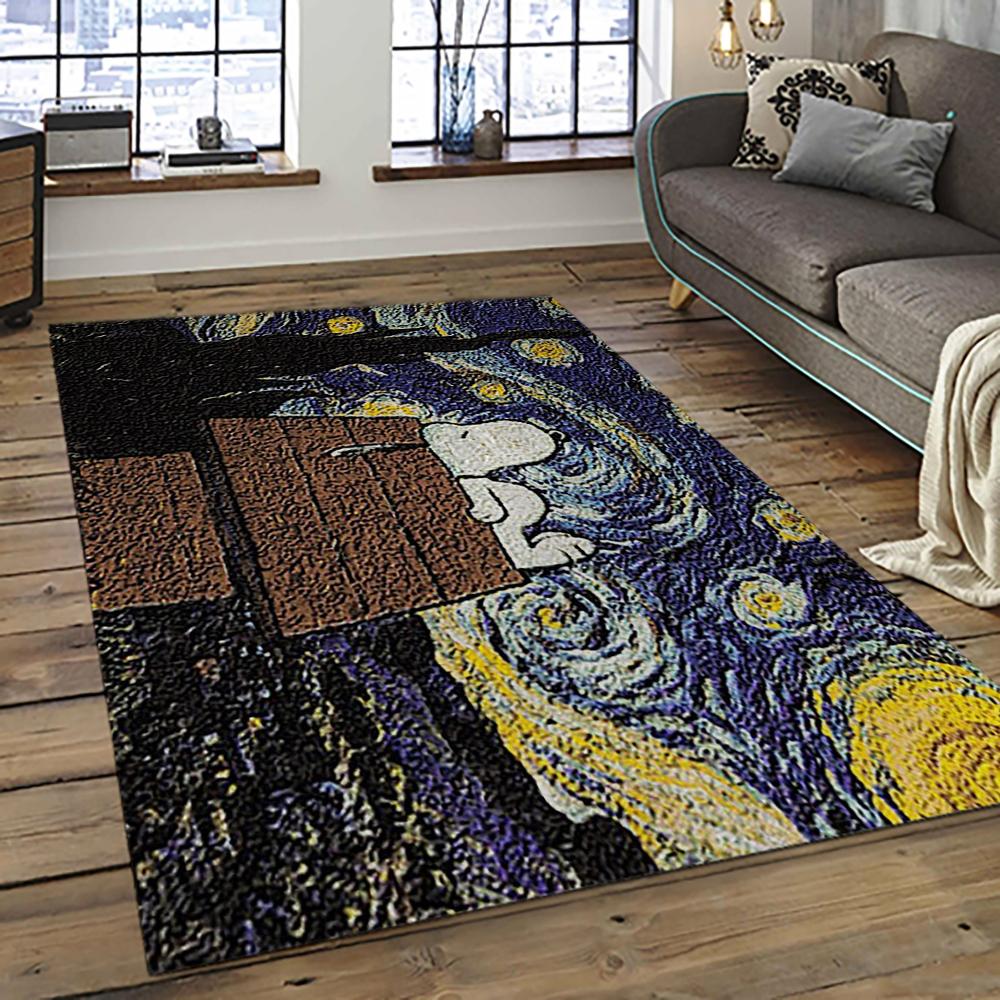 Snoopy Cartoon Movie Carpet Rectangle Area Rug For Living Room Bedroom Decor SNP7
