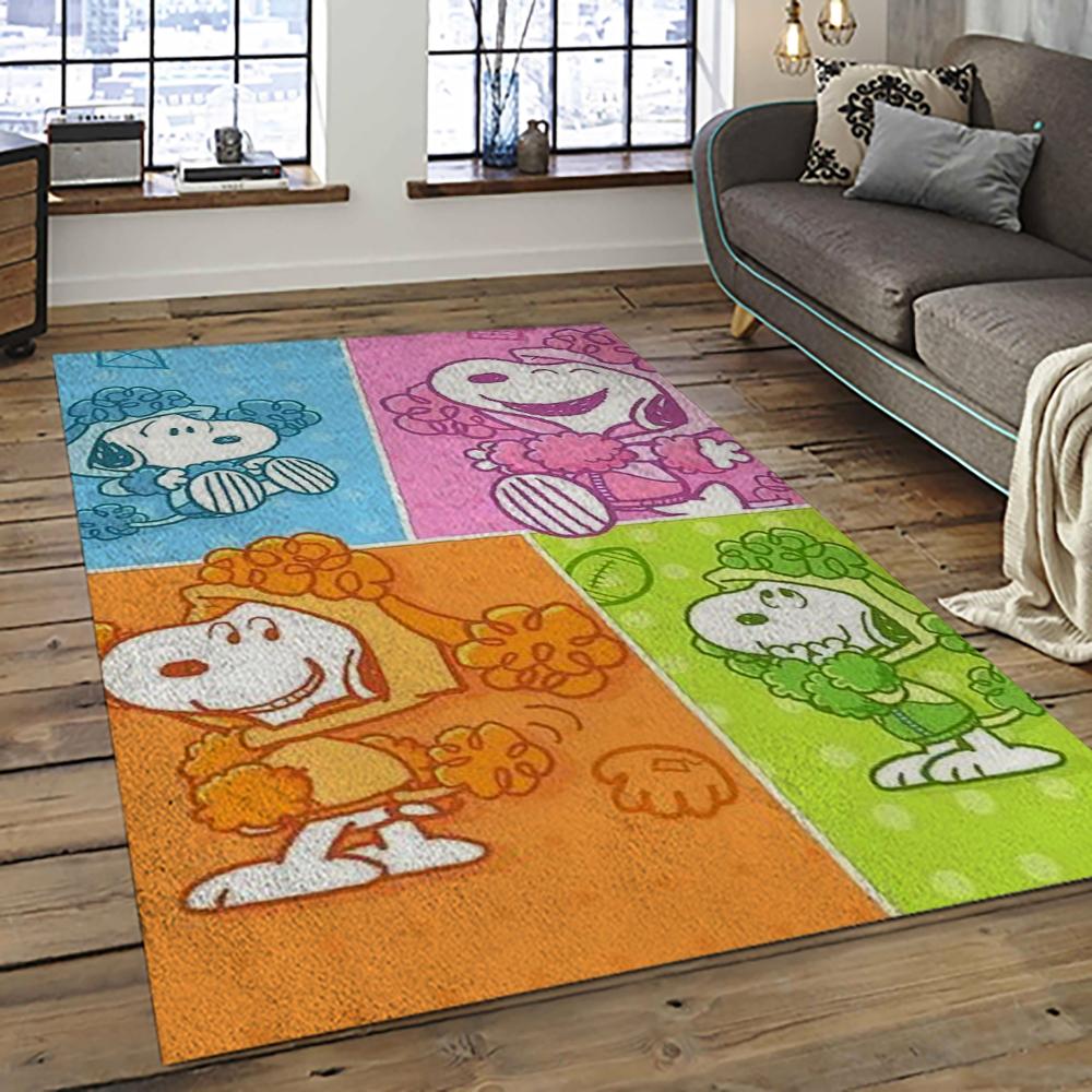 Snoopy Cartoon Movie Carpet Rectangle Area Rug For Living Room Bedroom Decor SNP71