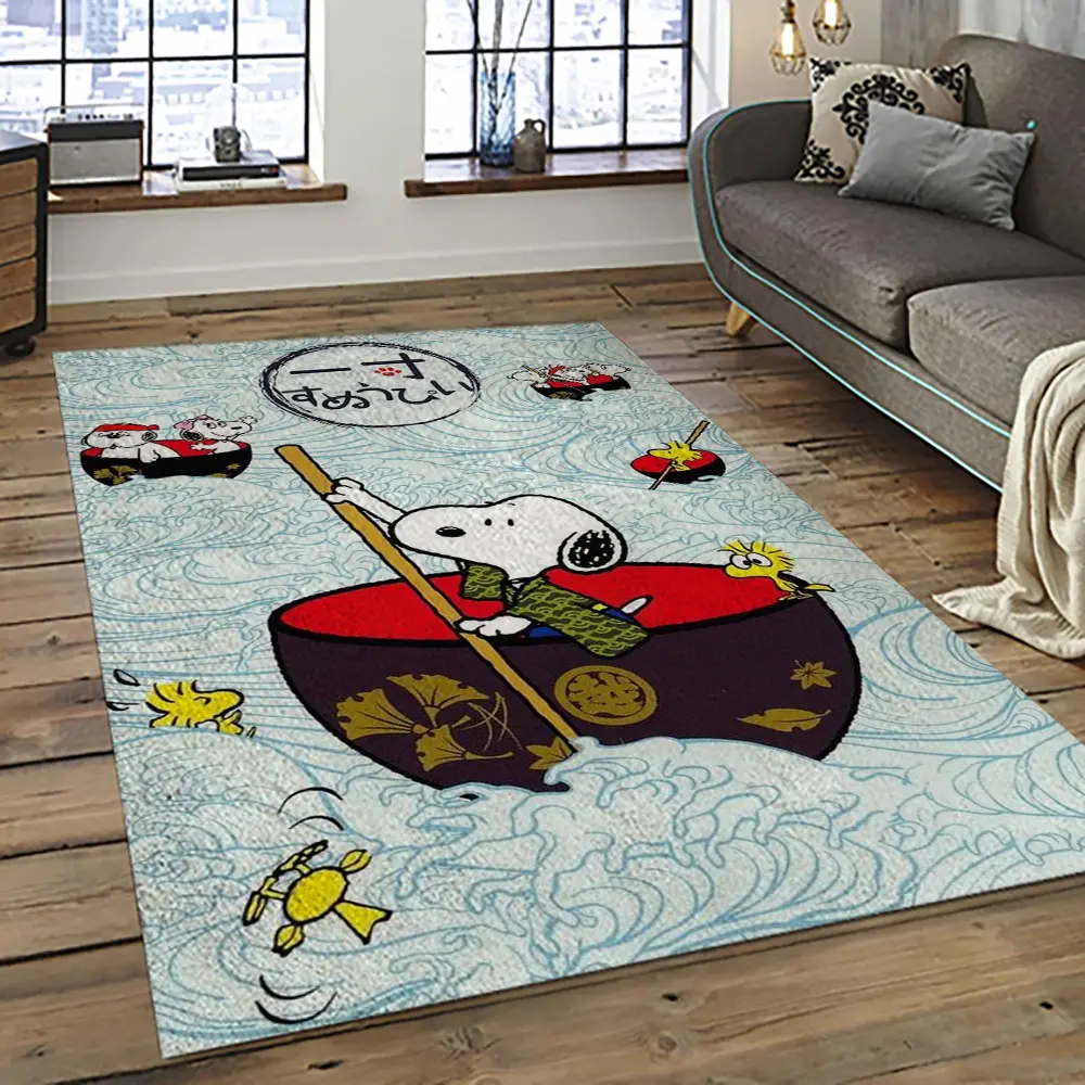 Snoopy Cartoon Movie Carpet Rectangle Area Rug For Living Room Bedroom Decor SNP76