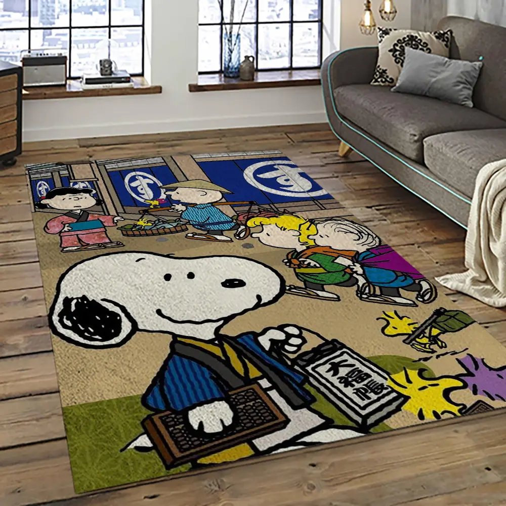 Snoopy Cartoon Movie Carpet Rectangle Area Rug For Living Room Bedroom Decor SNP79