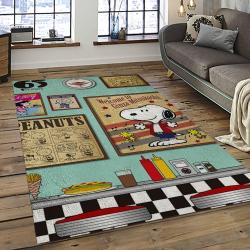 Snoopy Cartoon Movie Carpet Rectangle Area Rug For Living Room Bedroom Decor SNP82