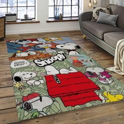 Snoopy Cartoon Movie Carpet Rectangle Area Rug For Living Room Bedroom Decor SNP88