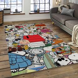 Snoopy Cartoon Movie Carpet Rectangle Area Rug For Living Room Bedroom Decor SNP89
