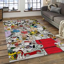 Snoopy Cartoon Movie Carpet Rectangle Area Rug For Living Room Bedroom Decor SNP90