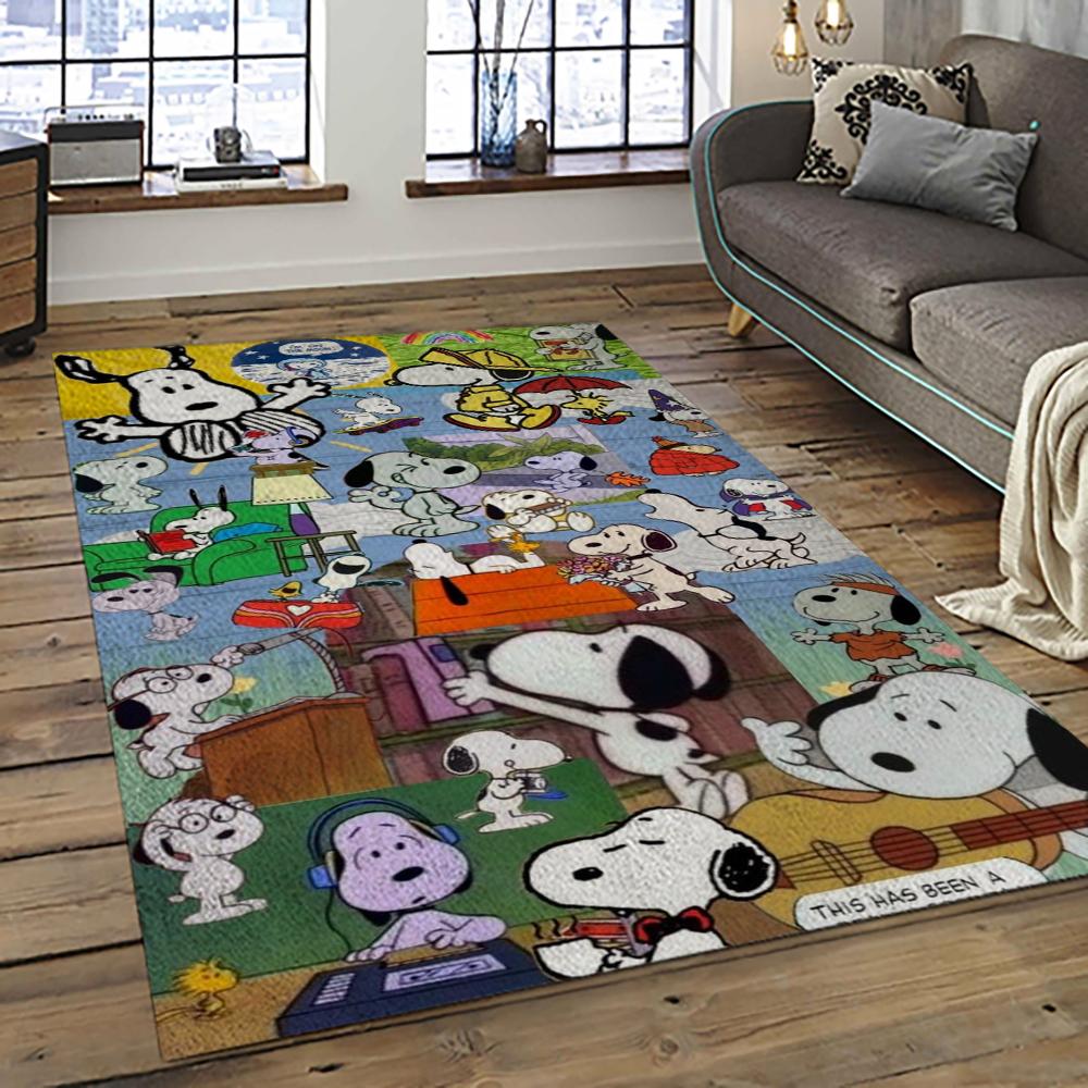 Snoopy Cartoon Movie Carpet Rectangle Area Rug For Living Room Bedroom Decor SNP91