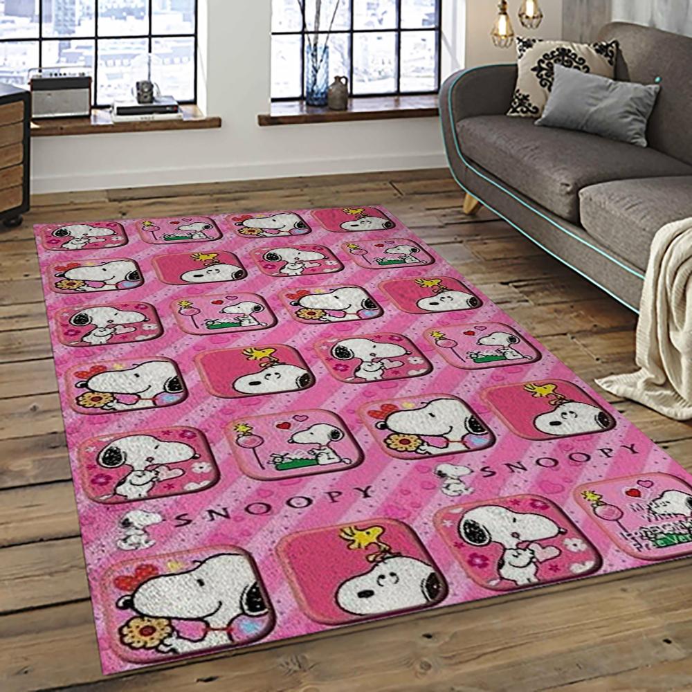 Snoopy Cartoon Movie Carpet Rectangle Area Rug For Living Room Bedroom Decor SNP99