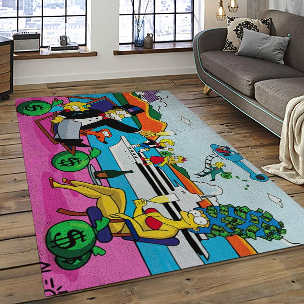 The Simpsons Characters Cartoon Movie Carpet Rectangle Area Rug For Living Room Bedroom Decor TSS11