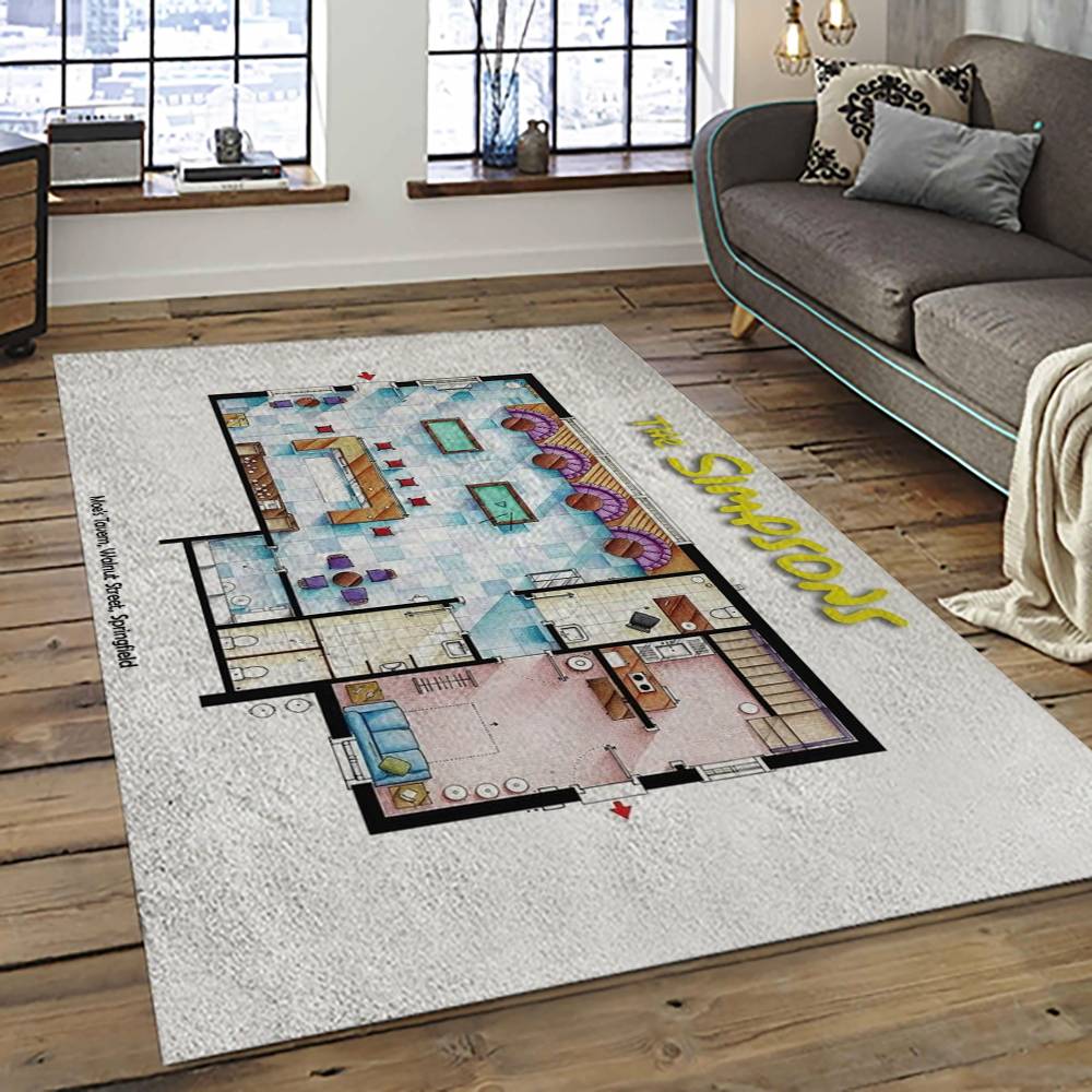 The Simpsons Characters Cartoon Movie Carpet Rectangle Area Rug For Living Room Bedroom Decor TSS13