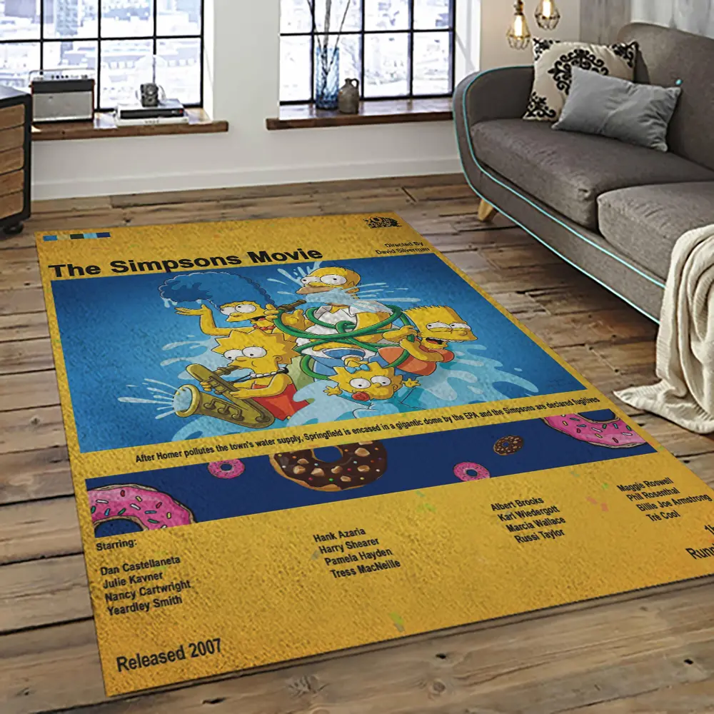 The Simpsons Characters Cartoon Movie Carpet Rectangle Area Rug For Living Room Bedroom Decor TSS16