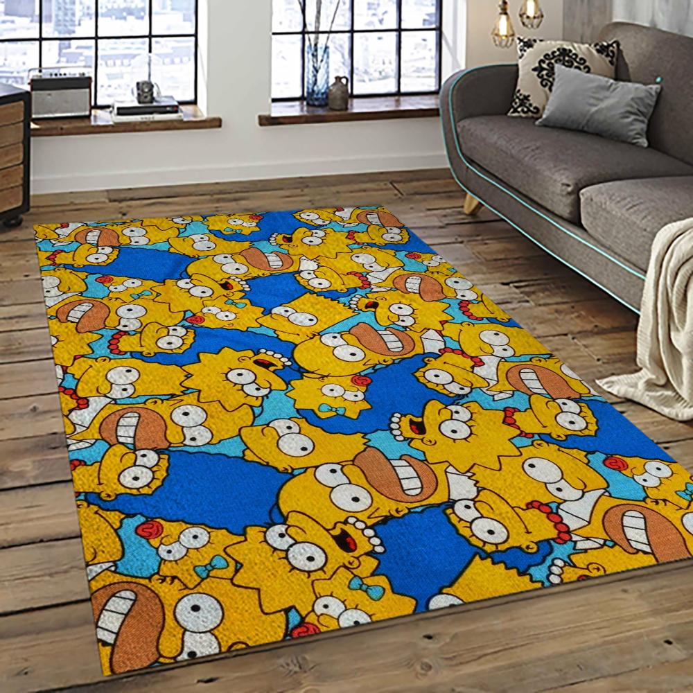 The Simpsons Characters Cartoon Movie Carpet Rectangle Area Rug For Living Room Bedroom Decor TSS43