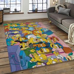 The Simpsons Characters Cartoon Movie Carpet Rectangle Area Rug For Living Room Bedroom Decor TSS54