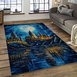 Van Gogh Starry Night Harry Potter Cartoon Movie Carpet Rectangle Area Rug For Room Decor VHP12