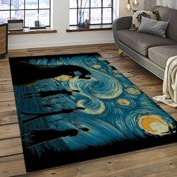 Van Gogh Starry Night Harry Potter Cartoon Movie Carpet Rectangle Area Rug For Room Decor VHP3