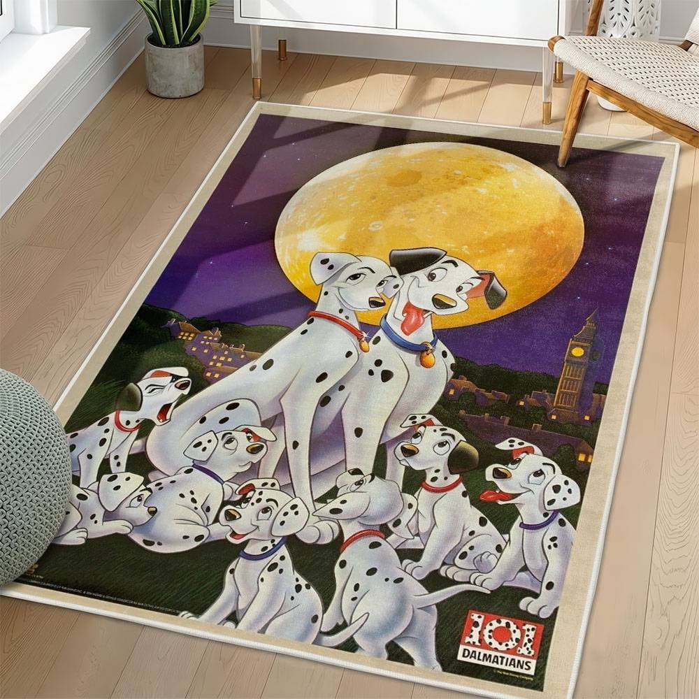 101 Dalmatians Area Rug Non-Slip Cartoon Carpet Home Decor Gift Idea For Fans OD15