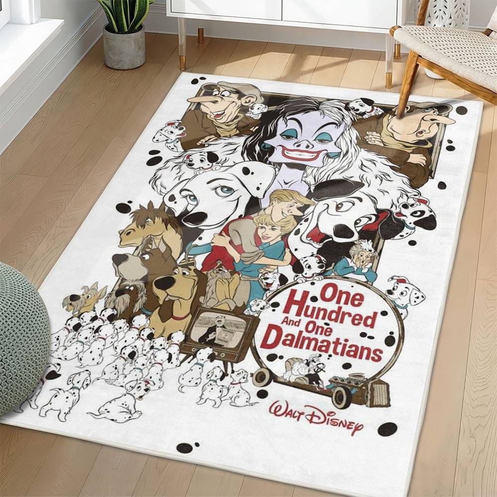 101 Dalmatians Area Rug Non-Slip Cartoon Carpet Home Decor Gift Idea For Fans OD2