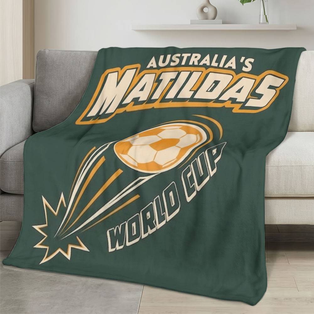 Australia 2026 World Cup Fleece Blanket Personalized Soft Plush Soccer Fan Gift WC26FBAU5